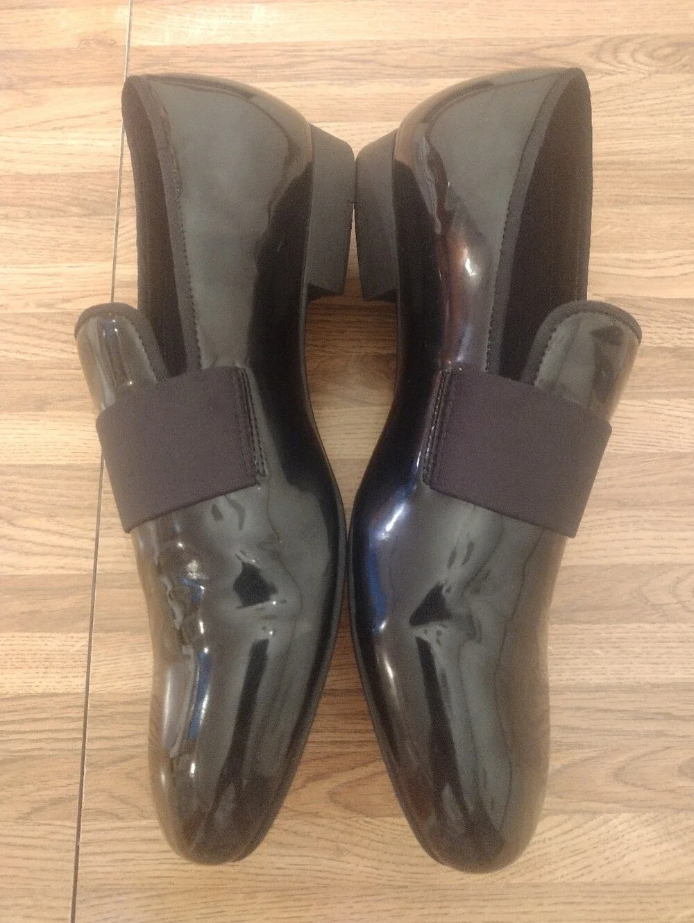 Men's Size 9.5 Zara Black Patent Slip-On Loafers